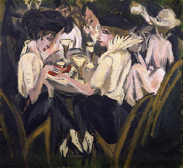 Ernst Ludwig Kirchner Im CafEgarten France oil painting art